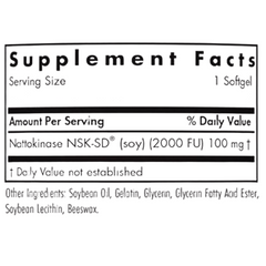 Nattokinase 100 mg NSK-SD® 2000 Fibrinolytic Units