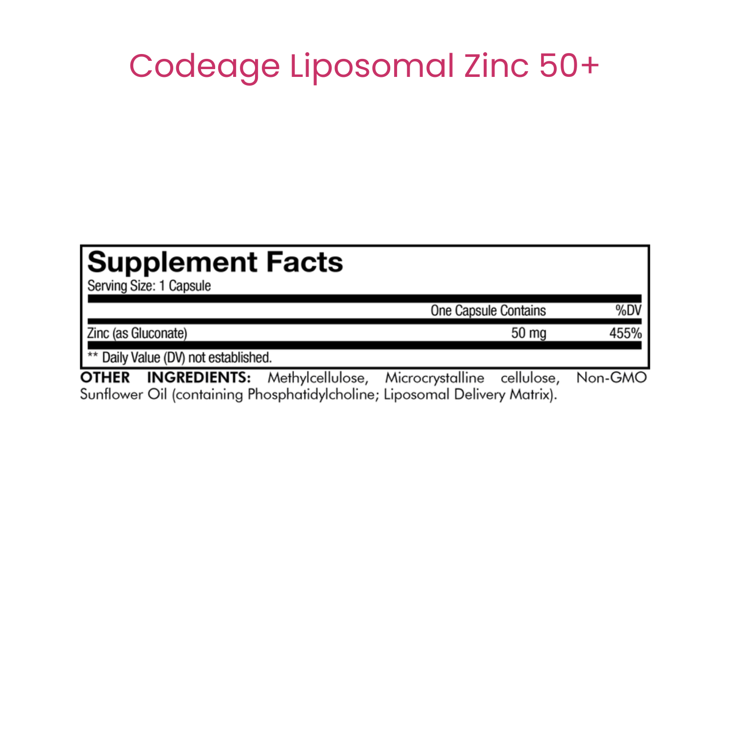 Liposomal Zinc 50+