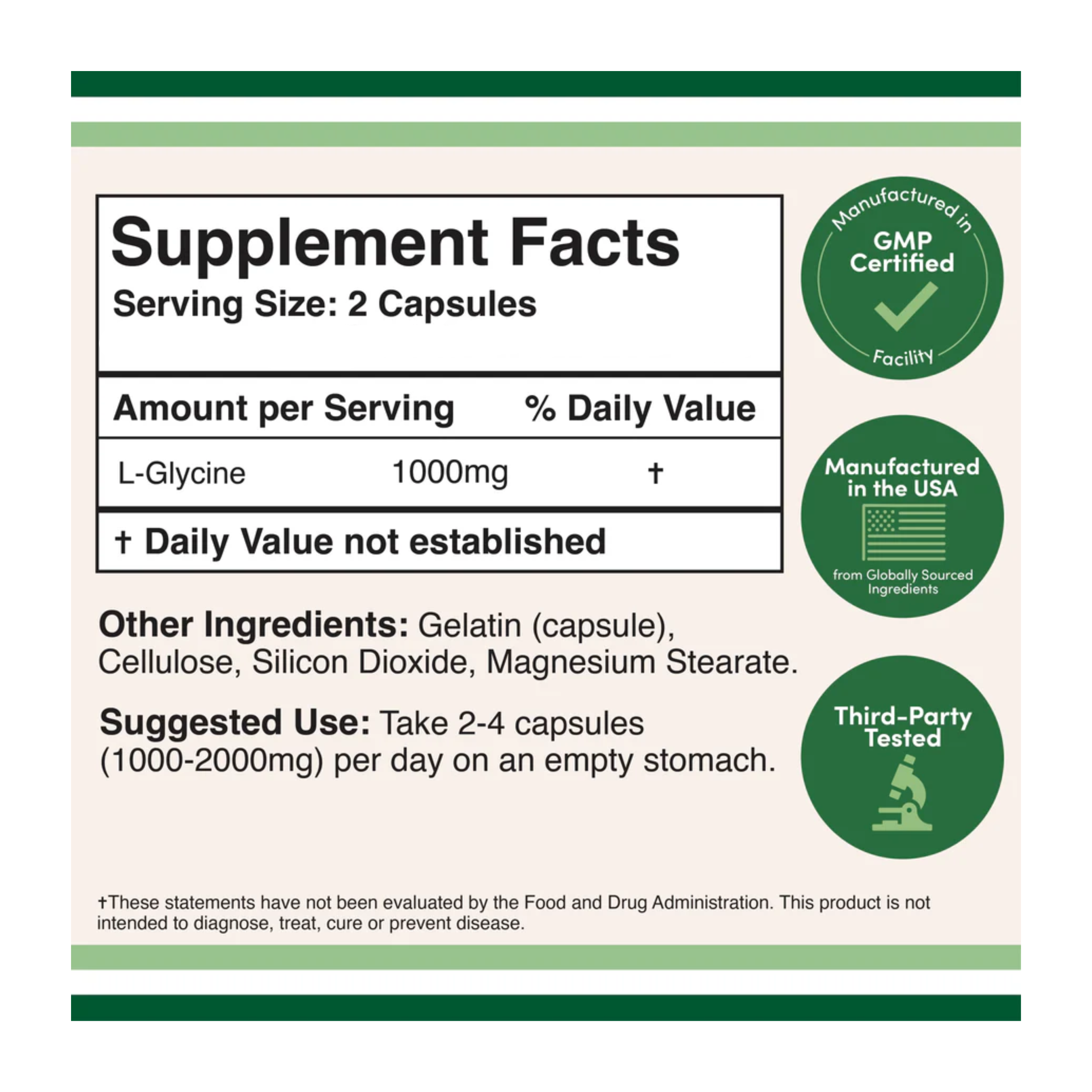 Double Wood Supplements Glycine