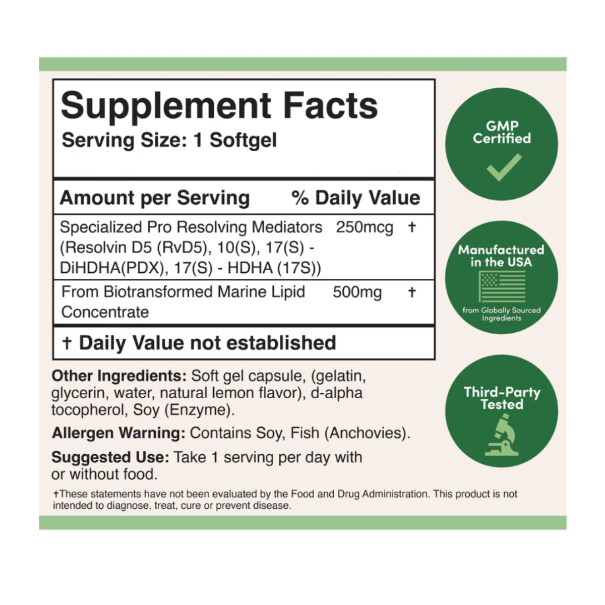 SPM (Pro Resolving Mediators) Supplement