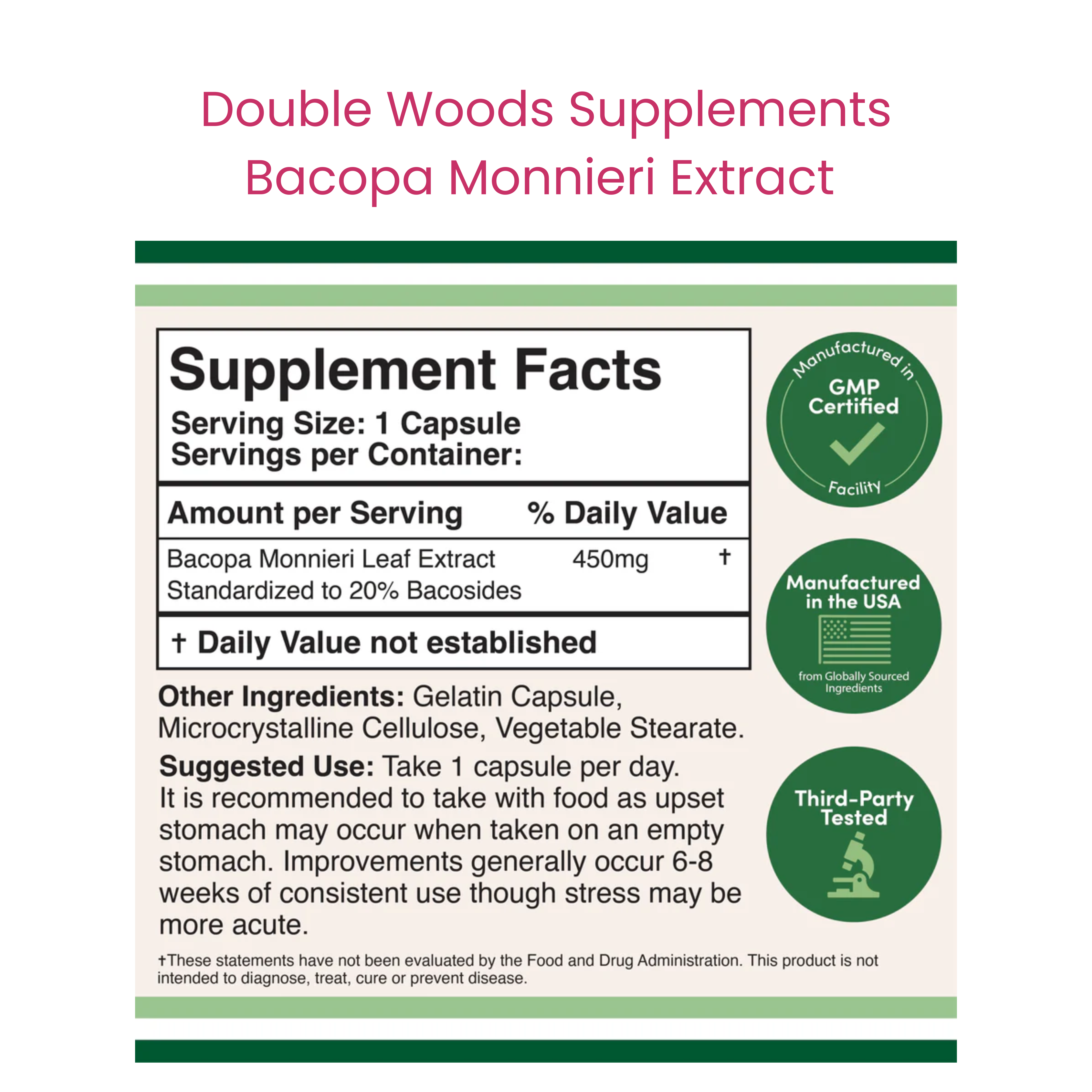 Bacopa Monnieri Extract Supplement