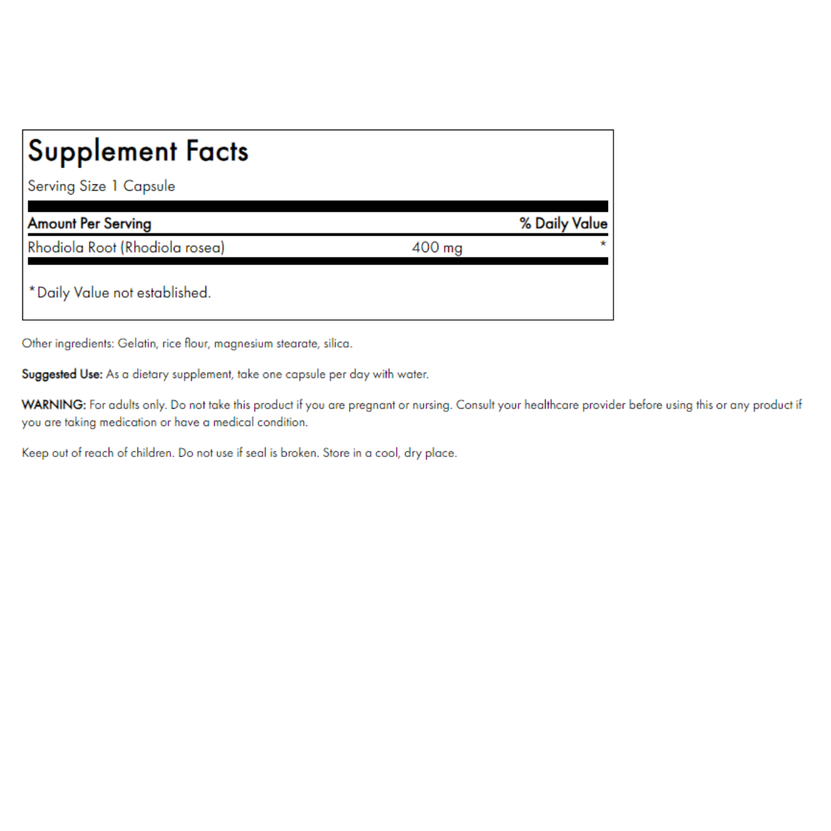 Full Spectrum Rhodiola Rosea Root