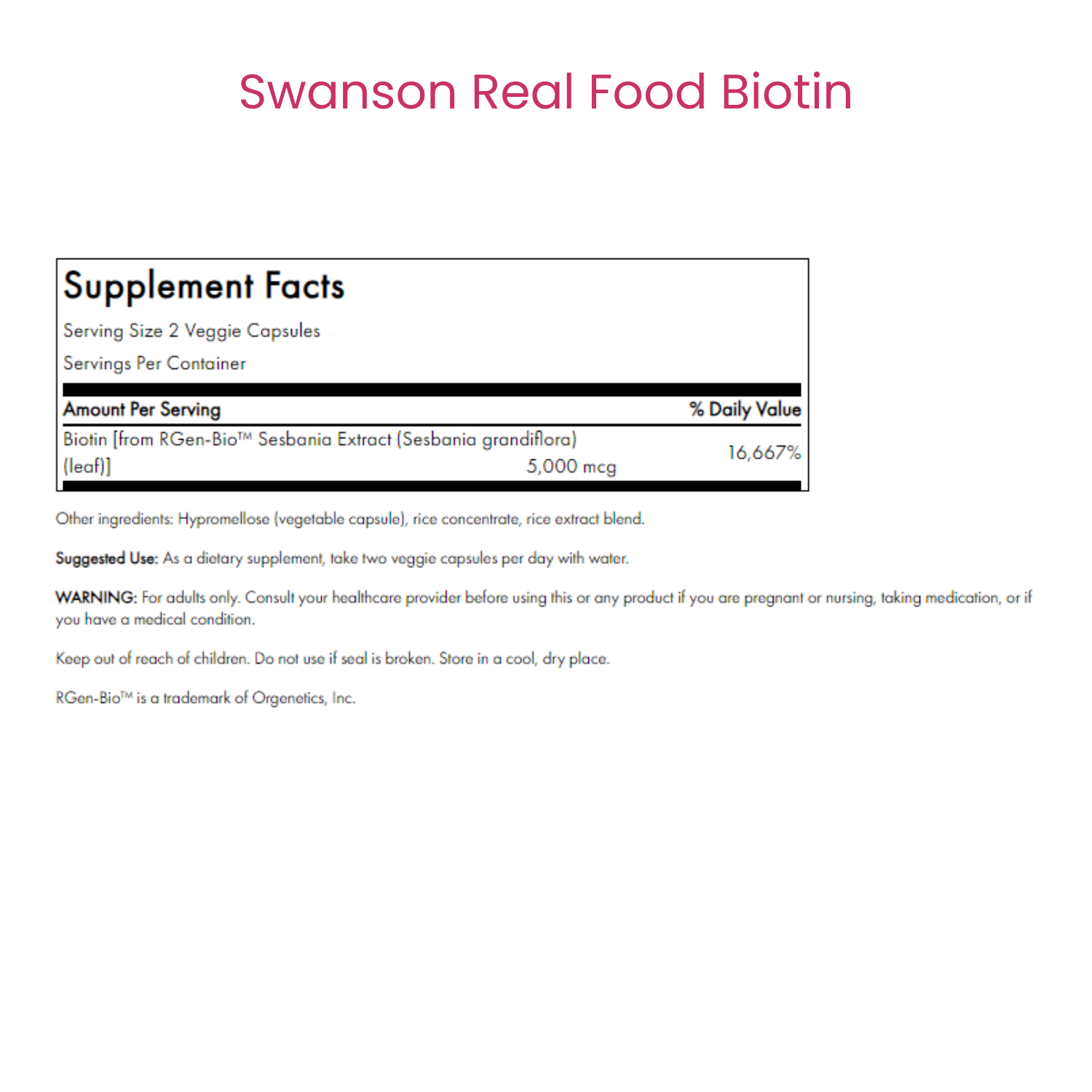 Real Food Biotin