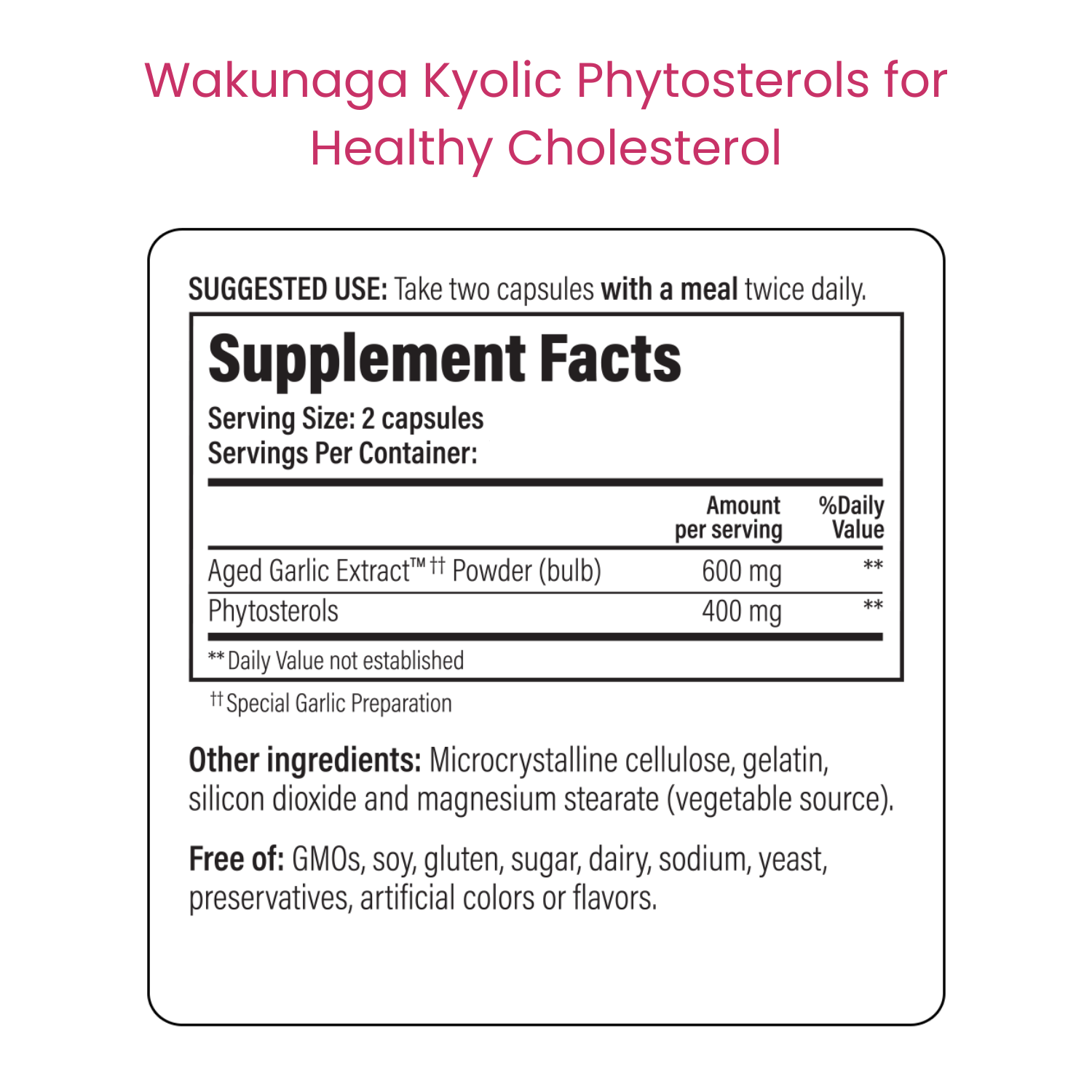 Kyolic Phytosterols for Healthy Cholesterol